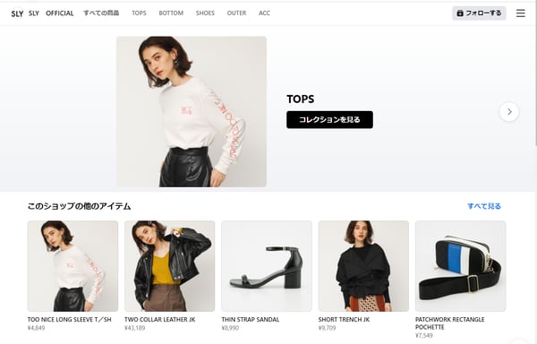 ec facebookショップ　SLY OFFICIAL