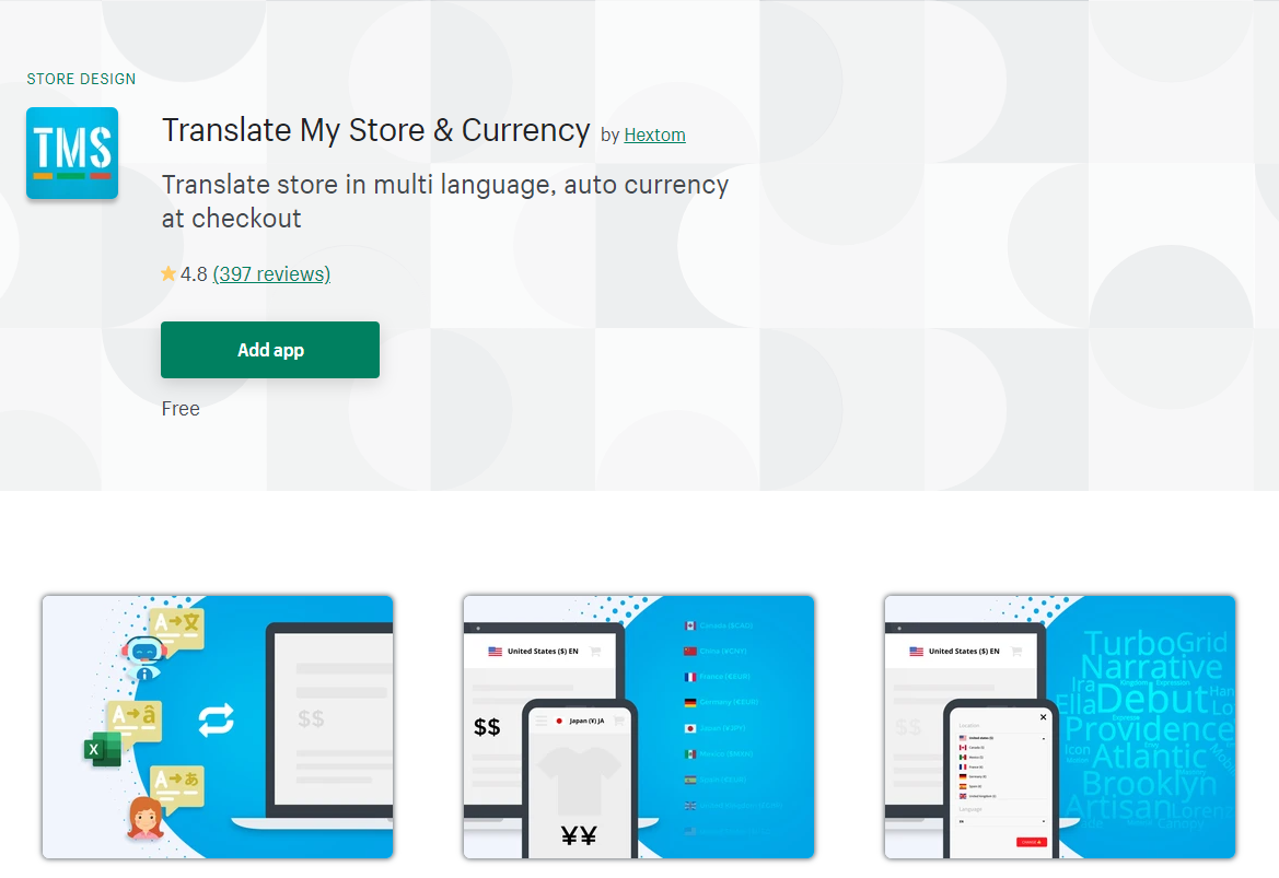 shopify Translate My Store & Currency