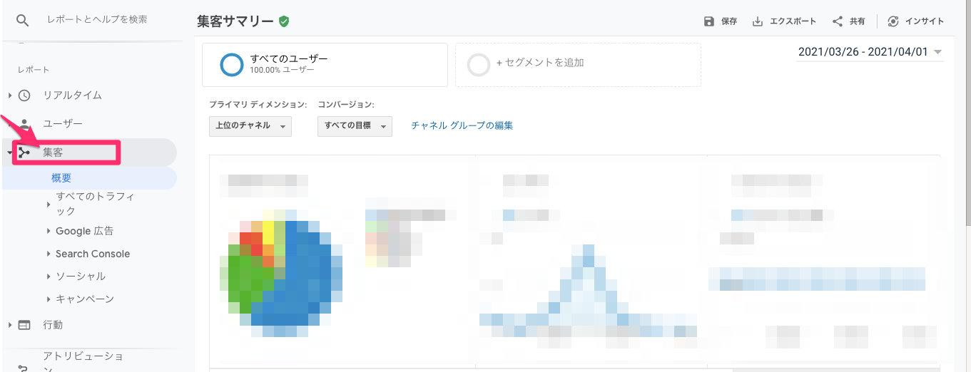 Googleアナリティクス　集客